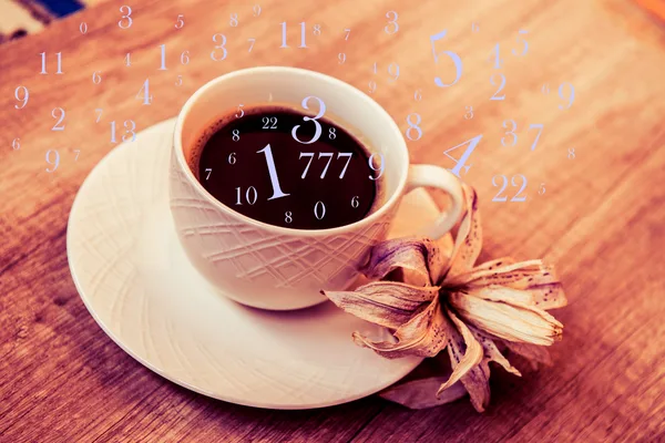 コーヒーカップと数字